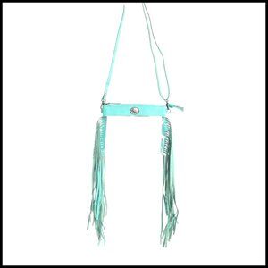 Western Upcycled Leather Shoulder Bag Hobo Clear Canvas Purse Chic Boho